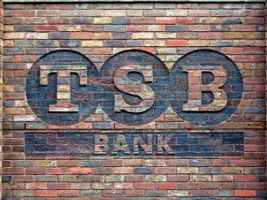 The TSB logo, hearkening back to better days for the bank.