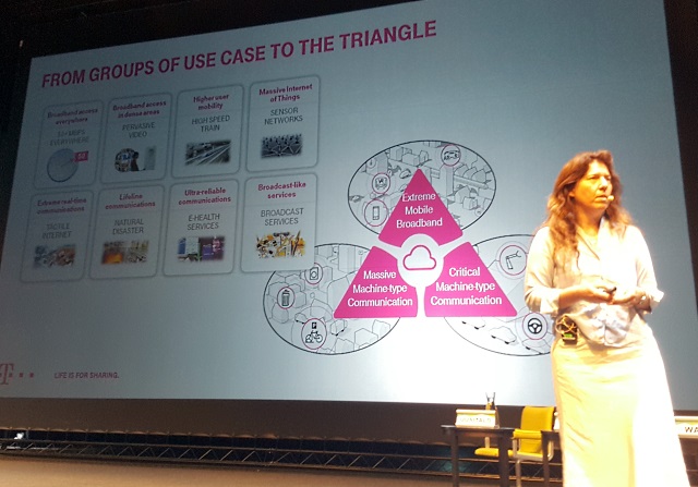 Deutsche Telekom’s Antje Williams explaining the 5G Triangle
