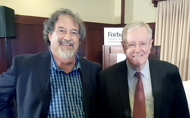 Jason Bloomberg (L) and Steve Forbes